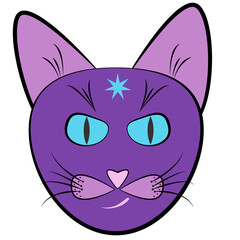 Cat head. Vector illustration of cat character. Cat avatar.