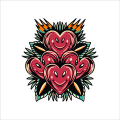 heart tattoo illustration vector design