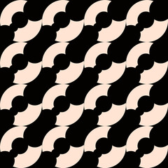 Pattern semicerchi rosa e forme nere diagonali