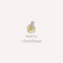 Merry Christmas greeting card or postcard 