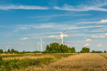 Fototapeta na wymiar Wind turbine farm