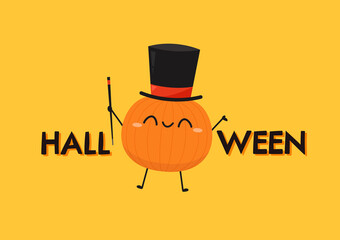 Pumpkin cartoon vector. Halloween vector background. Pumpkin face.