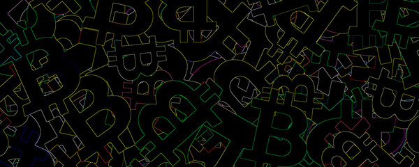An abstract bitcoin sign pattern background image.