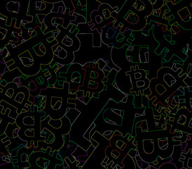 An abstract bitcoin sign pattern background image.
