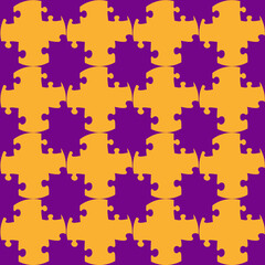 pattern con puzzle arancio e viola