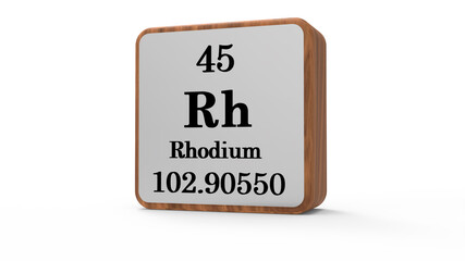 3d Rhodium Element Sign. Stock image.	