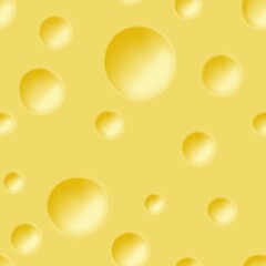 Seamless realistic yellow cheese pattern vector illustration
