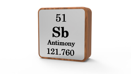 3d Antimony Element Sign. Stock image.