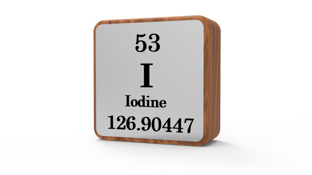 3d Iodine Element Sign. Stock image	