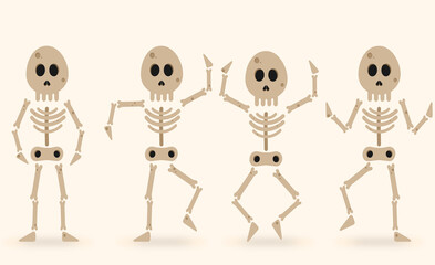 Set of skeleton for Halloween