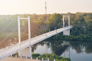 Pedestrian bridge over Ural river