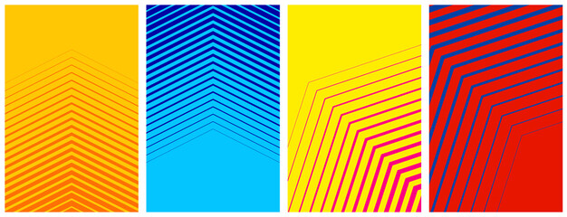 Set of abstract halftone colorful backgrounds..