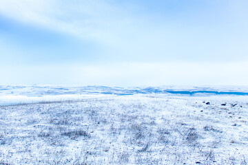 Kislovodsk, Russia. December 28, 2018. Mountain peaks in winter