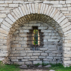 brick wall, old masonry arch