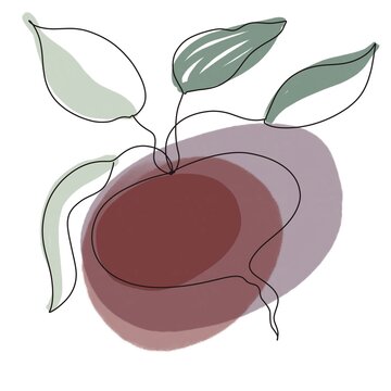 minimalist plant art with burgundy background clip art preview