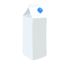 Hand-drawn  empty juice or milk  packaging isolated on white background.   Vector illustration
