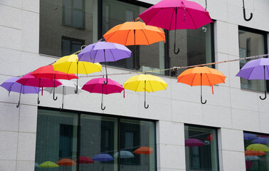 colorful umbrella in the street