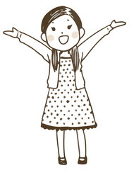 Obraz premium 両手を広げる女の子