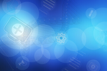 2d illustration medical health care symbols futuristic background
