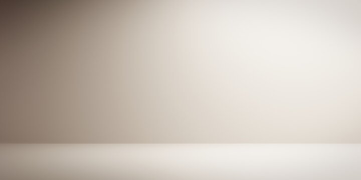 Simple plain cream white backdrop with soft lighting. 3d rendering