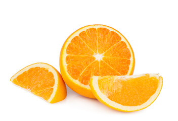 Orange slices isolated on a white background