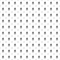 Square seamless background pattern from geometric shapes are different sizes and opacity. The pattern is evenly filled with big black bonfire symbols. Vector illustration on white background