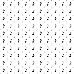 Square seamless background pattern from geometric shapes are different sizes and opacity. The pattern is evenly filled with big black musical note symbols. Vector illustration on white background