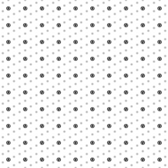 Square seamless background pattern from black beach ball symbols are different sizes and opacity. The pattern is evenly filled. Vector illustration on white background