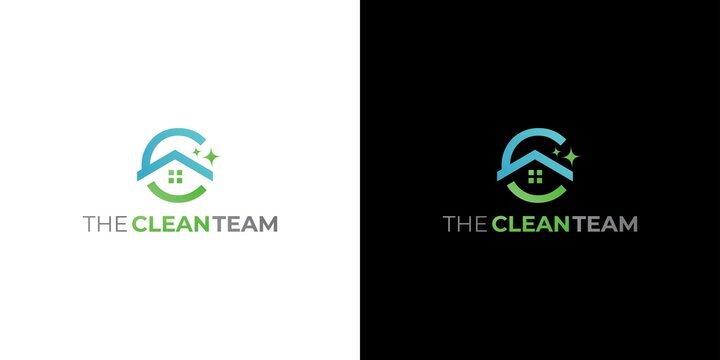 Modern and sophisticated home cleaning logo design
