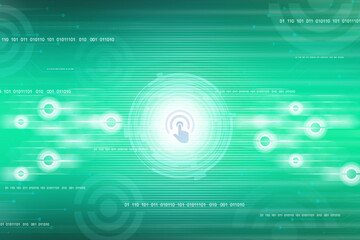 2d illustration futuristic technology background shield wifi concept
