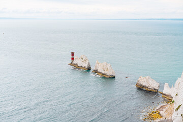 The Needles, Isle of Wight, Lighthouse in the sea, rock formation