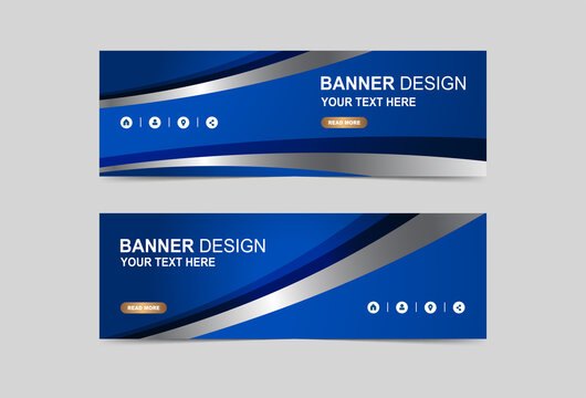 Abstract blue shining line banner and brouchure design