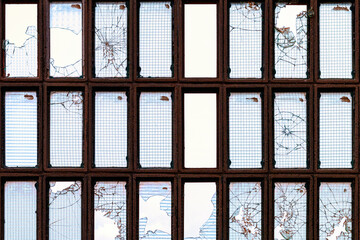 Abstract background. Window with broken glass.