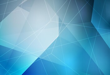 Obraz premium Light BLUE vector texture with triangular style.
