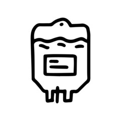blood bag line vector doodle simple icon