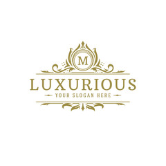 Luxury logo crest template design vector illustration.