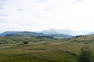 Obraz premium landscape scenic viewpoint of Alpe di Suisi , famous travel location Dolomite Alps, Italy