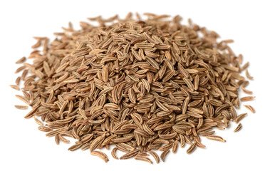 dried caraway seeds isolated on white