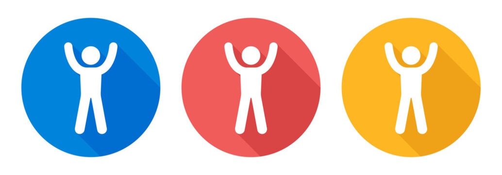 Person Raise Hand Up Icon. Person Gesture Vector Illustration