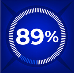89 percent count on dark blue background