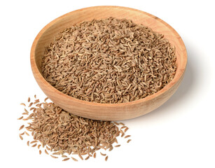 dried caraway seeds isolated on white