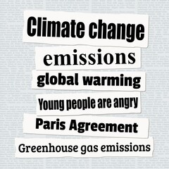 Climate change news headlines illustration