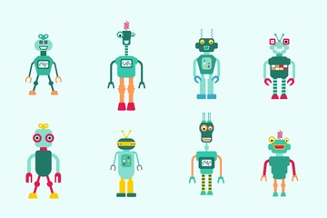 Toy robots illustration collection