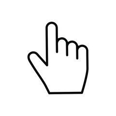 Pointer cursor mouse vector icon. Clicking cursor illustration sign. pointing hand clicks symbols. Click cursor design.