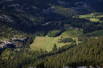Fototapeta na wymiar Randonnée en Montagne au dessus de Villard De Lans