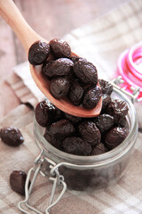 small black olives with a stone