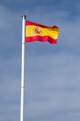 Flag Spain Waving Against Sky