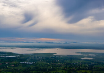 the sky above the reservoir