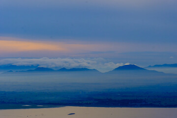 The fog first because the sun rises