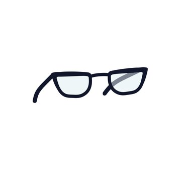 Vector cartoon flat fashionable glasses.New trendy beautiful accessory isolated on empty background-clothing store,shopping and fashion concept,web site banner ad design